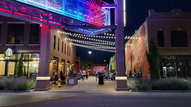 A performance space in a former alley in downtown Salina, Kansas