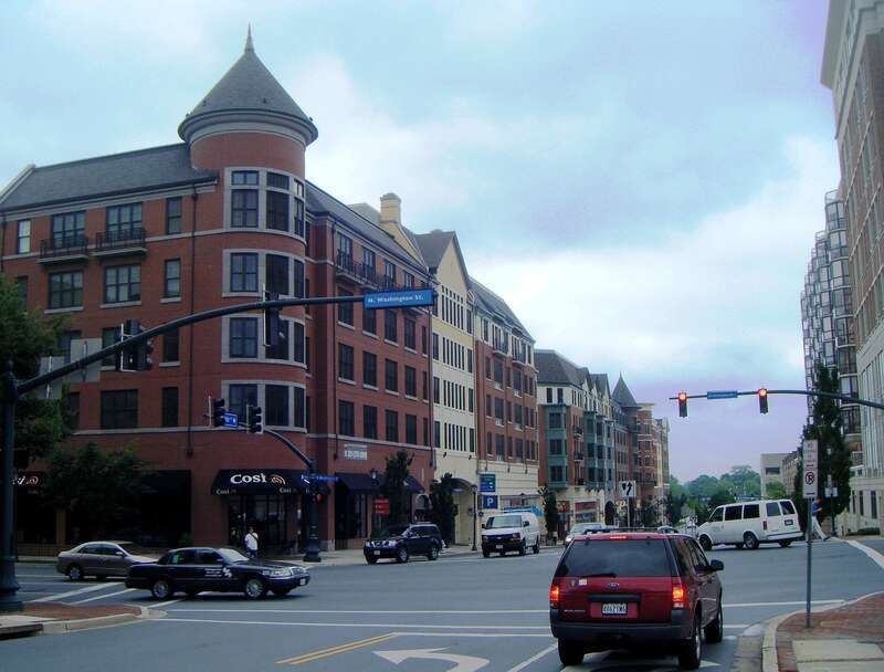 Looking down East Middle Lane, Rockville, Maryland at the new Rockville Town Square complex