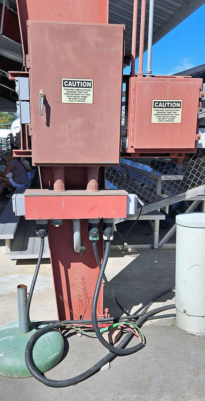 Electrical distribution panel in use at the Orange County Fairground, Costa Mesa, California, USA