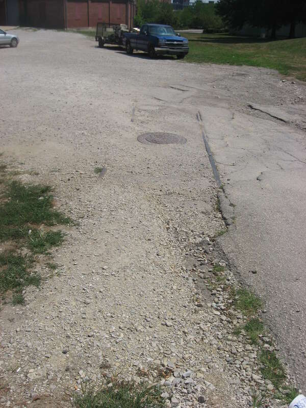 Remnants of a tramway in the Showers Brothers Complex, located on the southern side of Eleventh Street between Morton and Rogers Streets in Bloomington, Indiana, United States.  The tramway is a part of the Bloomington West Side Historic District, a