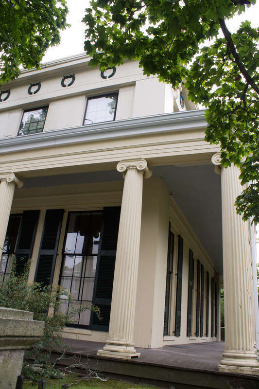 Ezekiel Sawin House A view of the columsn of the Ezekial Sawin house.