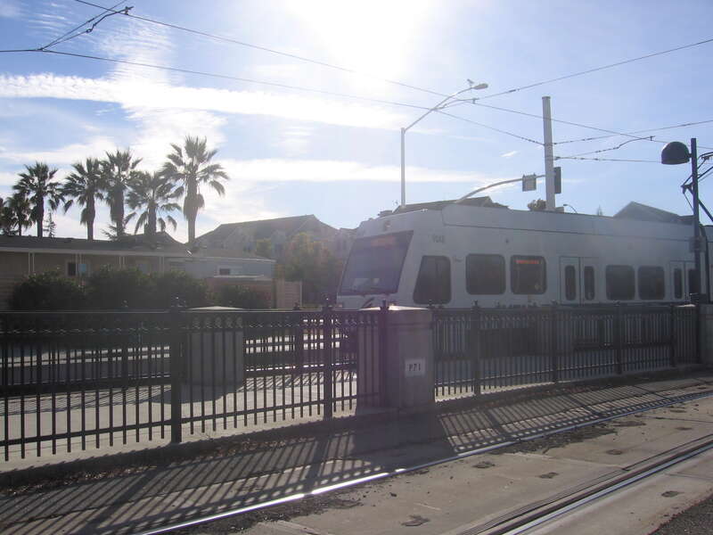 The Fair Oaks (VTA) light rail station in Sunnyvale, California, USA.