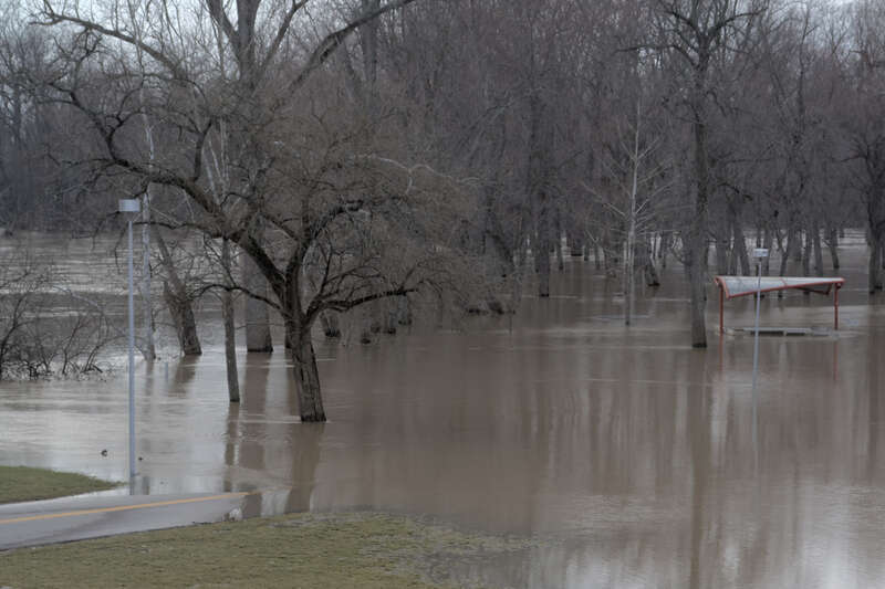 February 2008 flood in Columbus, Indiana at Mill Race Park