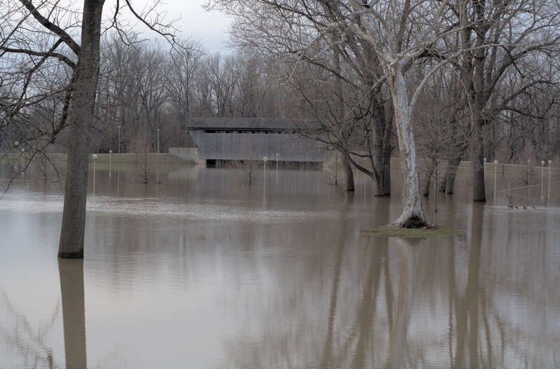February 2008 flood in Columbus, Indiana at Mill Race Park