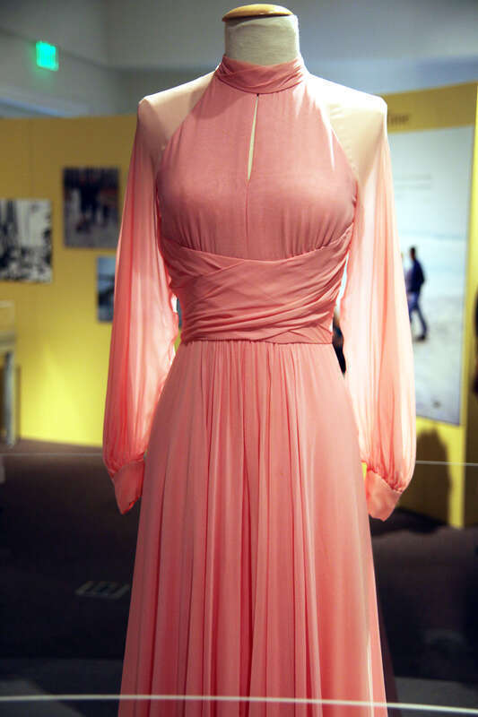 Ferdinando Sarmi dress worn by Pat Nixon - 1973 - Currently on display at the Richard Nixon Presidential Library and Museum