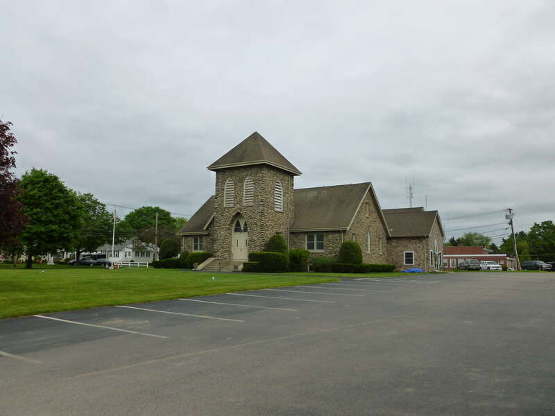First Congregational Church, located at 785 South Main Street Raynham, Massachusetts 02767.  Northwest (front) and southwest sides of building shown.