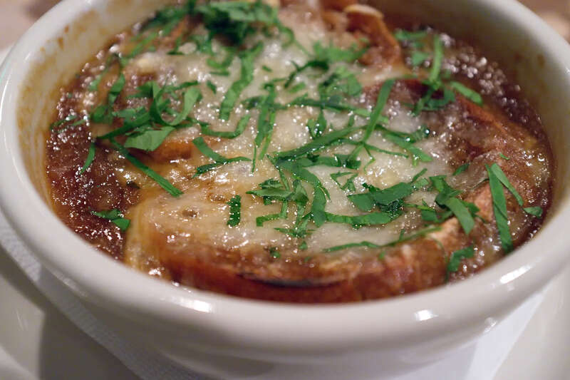 Very tasty Classic French Onion Soup at Ollie Irene.  Good on a cold night.