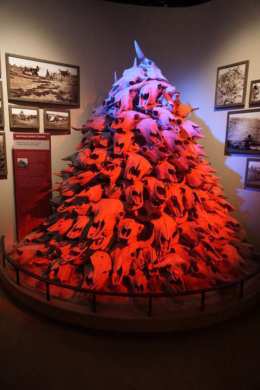 The Buffalo Hide Trade exhibit at Frontier Texas! in Abilene, Texas (United States).
