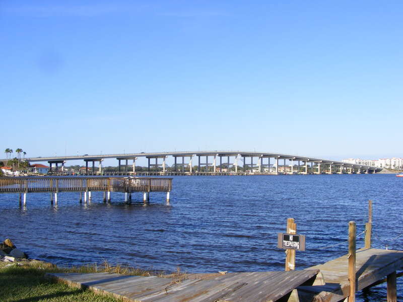 The Granada Bridge, carrying State Highway 40 and Granada Blvd. over the Halifax River, in Ormond Beach, Volusia County, Florida.