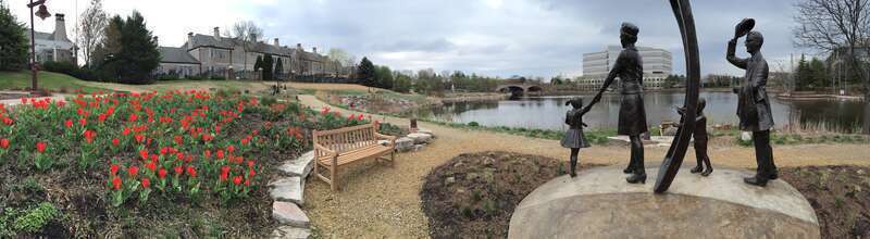 Glamorous Days of Flight (foreground), Dreams Take Flight (background); commemorating the women and men of Northwest Airlines.