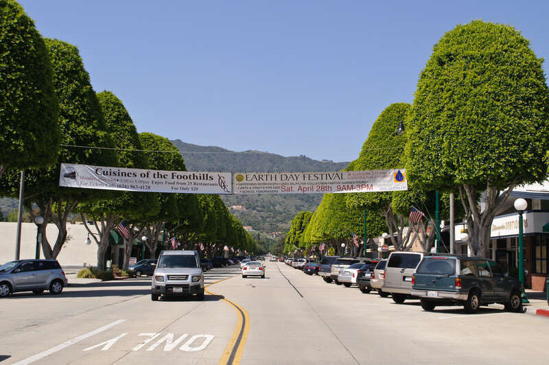 Looking north from Civic Center along Glendora Avenue, which is the historical shopping area that still is home to mom-and-pop stores.
I am paying a visit to Glendora, located along the old Route 66 at the eastern edge of San Gabriel Valley, during