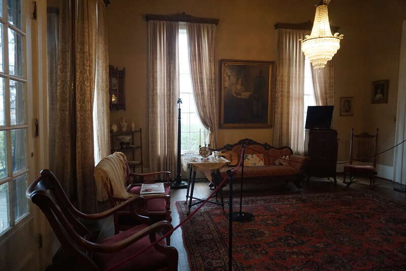 The interior of the Goodman–LeGrand House in Tyler, Texas (United States).