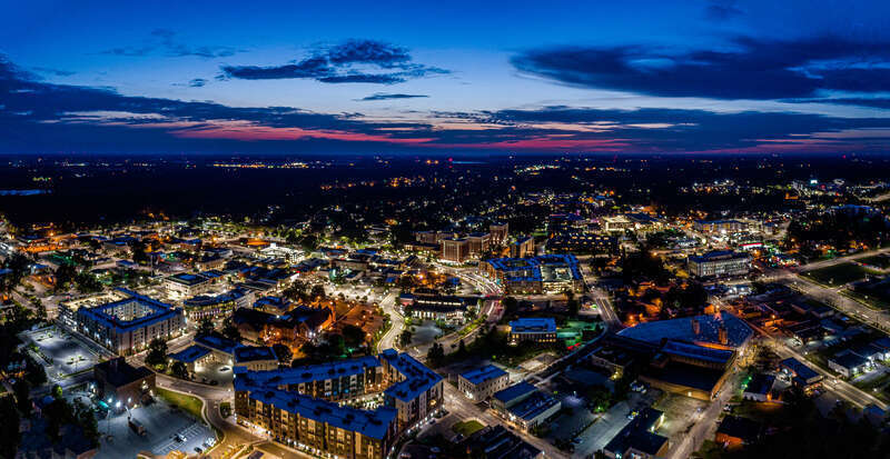 Central Greenville seen during sunrise