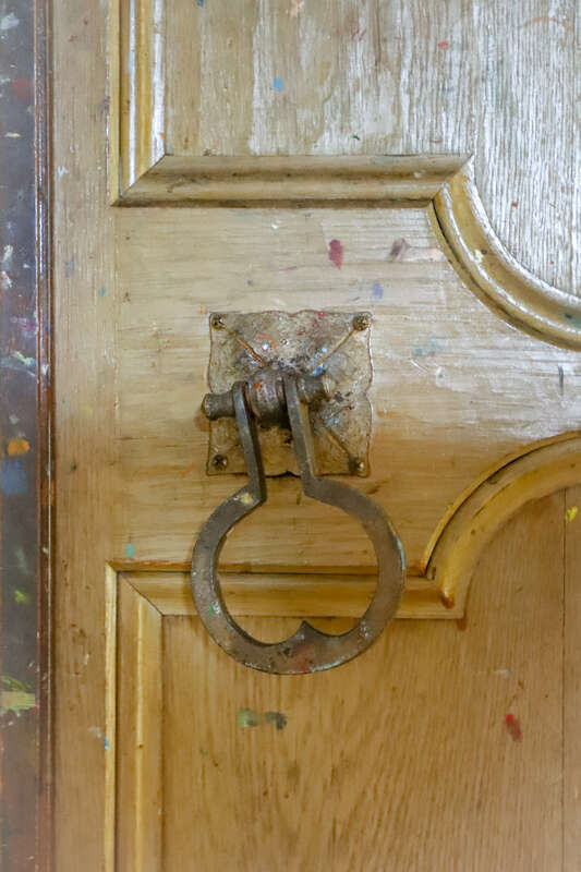 Door, ballroom, third floor of the Harley Clarke Mansion, Evanston, Illinois.