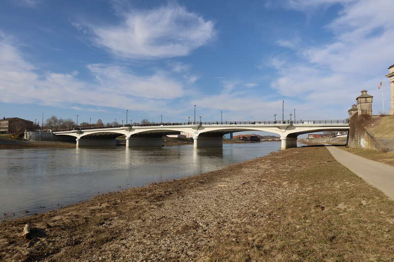 High Street Bridge over the Great Miami River in Hamilton, Ohio in 2022