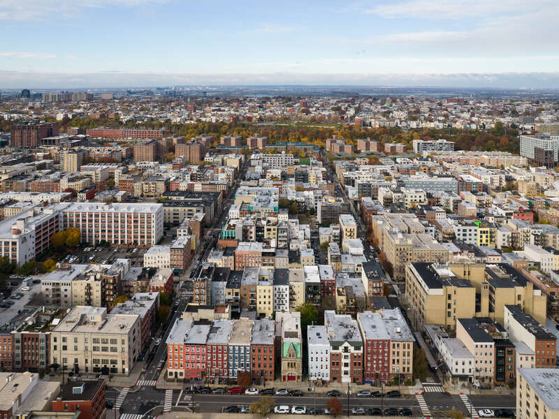 View to the west, Hoboken, New Jersey.