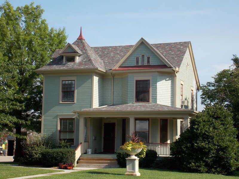 The house at 214 West Central Park in Davenport, Iowa is a contributing property in the Vander Veer Park Historic District.