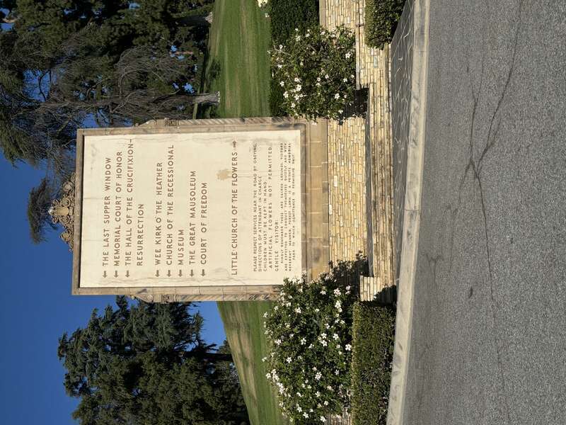 Inscription Entrance of Forest Lawn Memorial Park, Glendale.