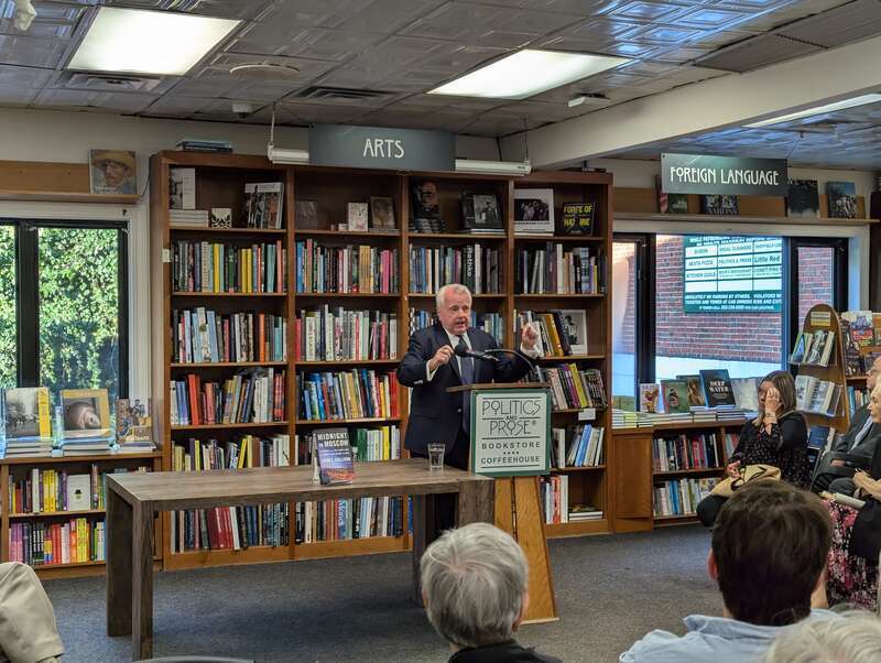 Diplomat John J. Sullivan giving an author talk at the Politics and Prose bookstore