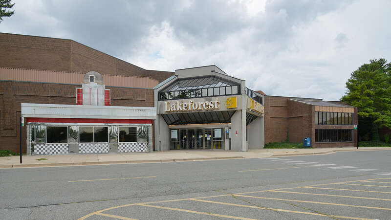 Each of the many entrances to Lakeforest Mall has a color to help identify it. This is the yellow entrance. 701 Russell Avenue, Gaithersburg, Maryland 20877.