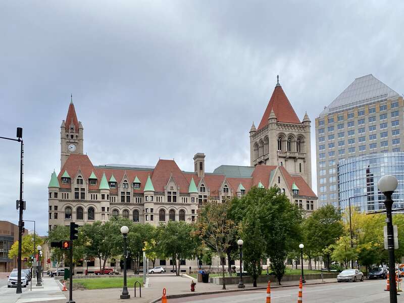Built between 1894 and 1902, this Richardsonian Romanesque-style granite building was designed by Willoughby J. Edbrooke to serve as the United States Post Office, Courthouse, and Custom House for St. Paul.  The building occupies an entire city block
