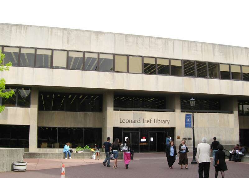 Looking southeast at Lehman College library.