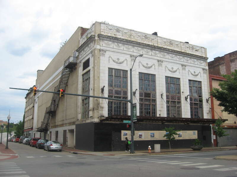 Front and western side of the Liberty Theatre, located at 142 W. Federal Street in downtown Youngstown, Ohio, United States.  Built in 1917, it is listed on the National Register of Historic Places.