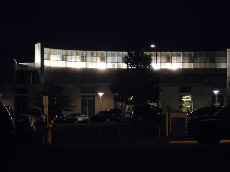 Glowing wall of Bellingham's Lightcatcher Museum. It wasn't open for this Art Walk, but is open for some of the Art Walks which happen first Friday's of each month. — in Bellingham, Washington.