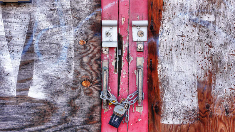 500px provided description: Locked [#door ,#lock ,#chains ,#holyoke]