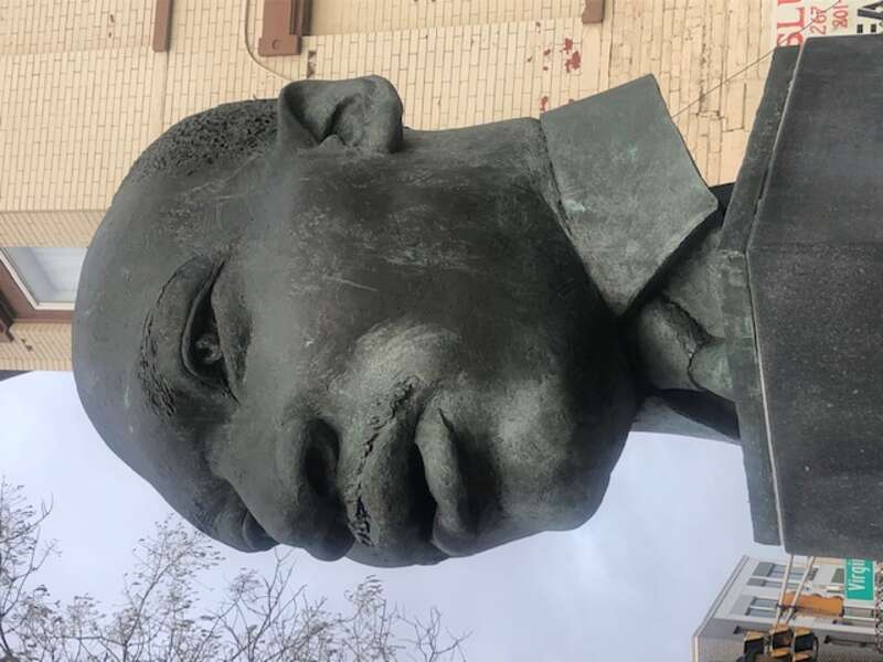 Martin Luther King Memorial Jackson Hill Jersey City by Jonathan Shahn @ MLK Hudson Bergen Light Rail station 2000