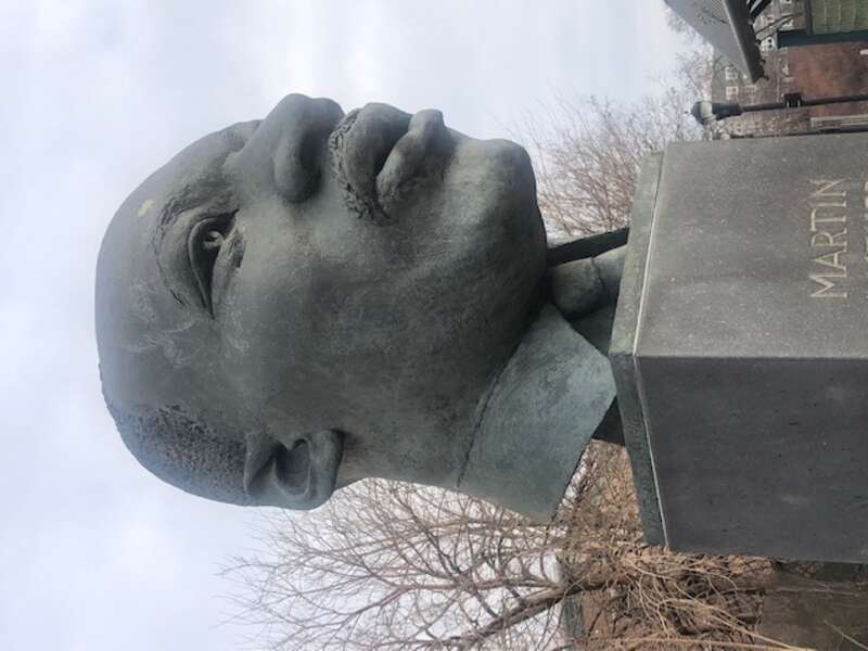 Martin Luther King Memorial Jackson Hill Jersey City by Jonathan Shahn @ MLK Hudson Bergen Light Rail station 2000