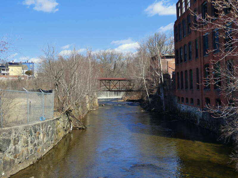 The Mad River in Waterbury, Connecticut, in March 2023