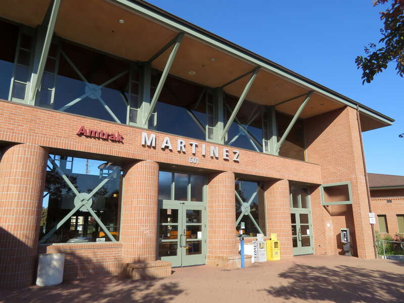 The main entrance to Martinez station in November 2019