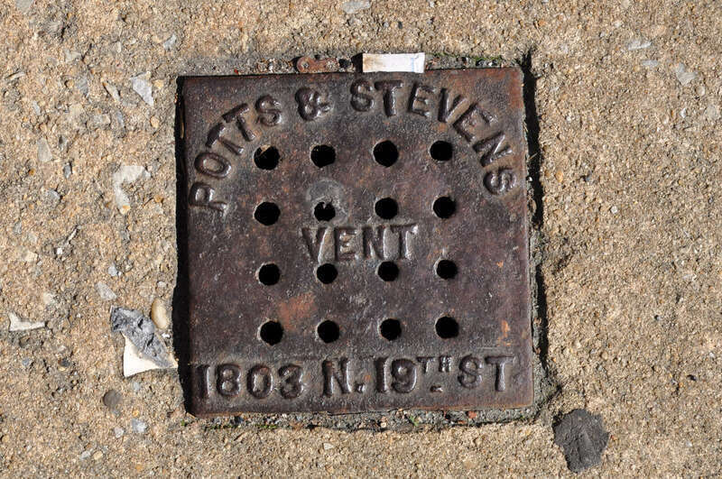 Potts &amp;amp; Stevens 1803 N 19th St Phila PA Maintenance Hole Vent Cover