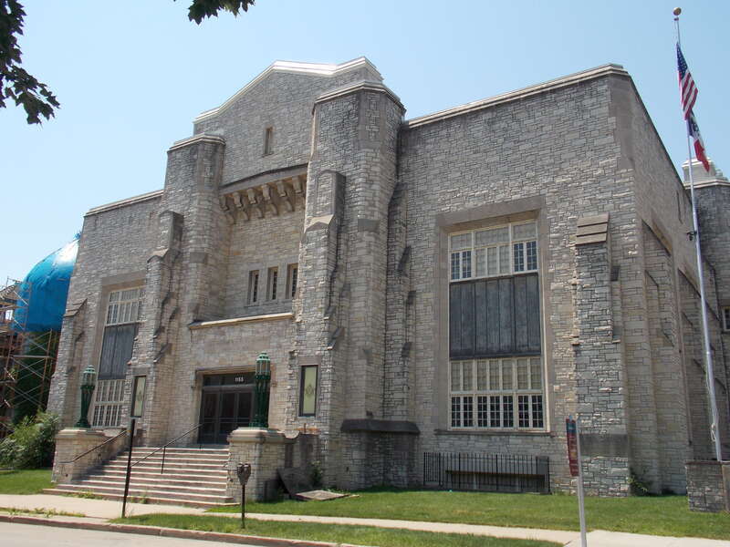 The Masonic Temple in Dubuque, Iowa, a contributing property in the Jackson Park Historic District.