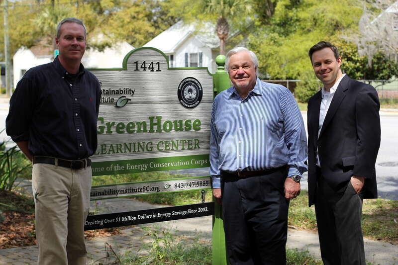 North Charleston Mayor R. Keith Summey visits with the Sustainability Institute's Energy Conservation Corps at their Green House on East Montague.

Photo by Ryan Johnson