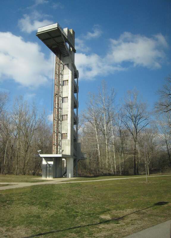 Observation tower for Mill Race Park in Columbus, Indiana.