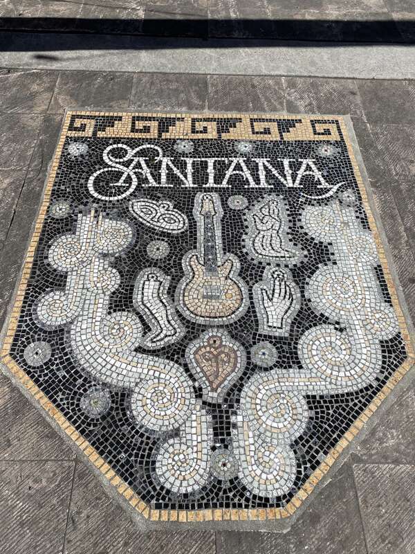 Carlos Santana mosaic tribute at Mexican Heritage Plaza, San Jose