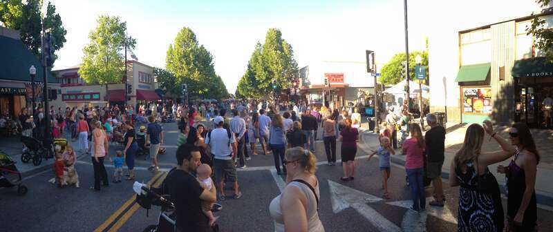 Streets and buildings in Mountain View, California
