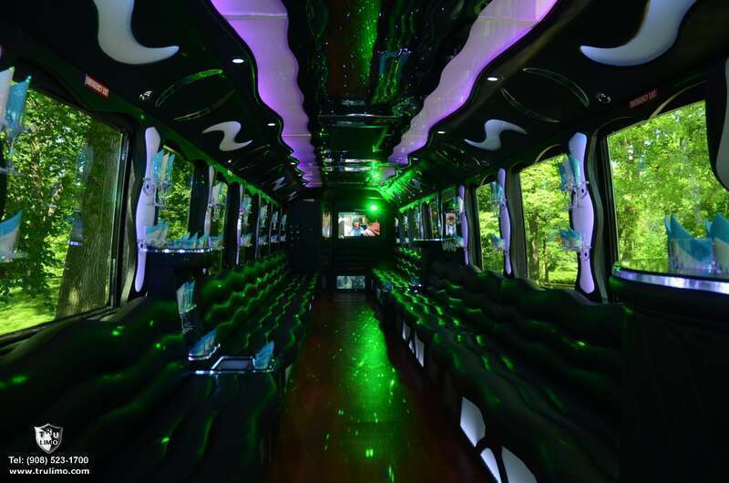 50 Passenger Party Bus Interior