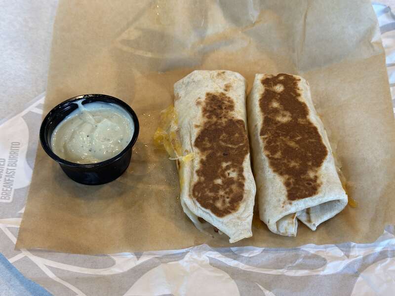 Cheesy Dipping Burritos with avocado ranch sauce