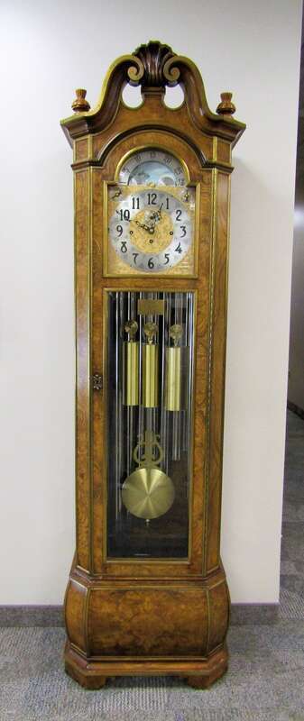Clock in the Gordon B. Hinckley Alumni and Visitors Center, dedicated in memory of Norman L. Spencer.