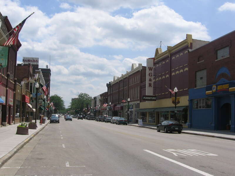 For use in Fond du Lac County and city articles. Looking south at the Main Street historical district.