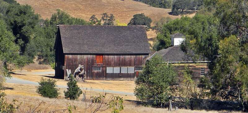 Burdell Barn — at Olompali State Historical Park, near Novato in Marin County, California. 
Taken from east facing slope of Mt. Burdell.