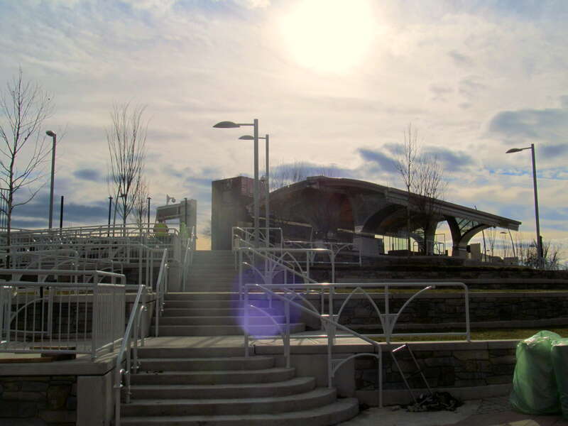 Parkville station under construction in December 2014