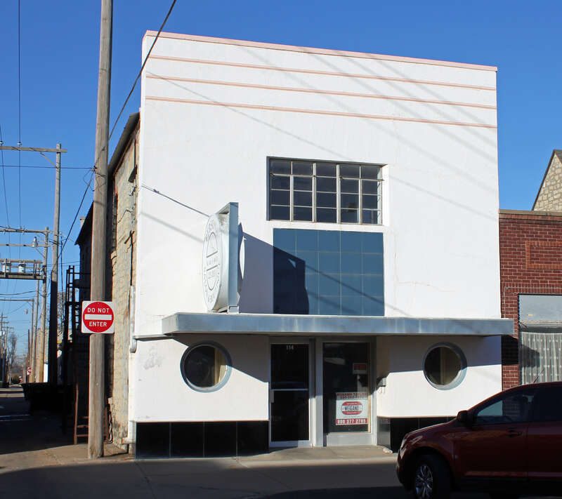 The Pettit Cleaners Building, located at 114 East 8th Avenue in Winfield, Kansas. The property is listed on the National Register of Historic Places.