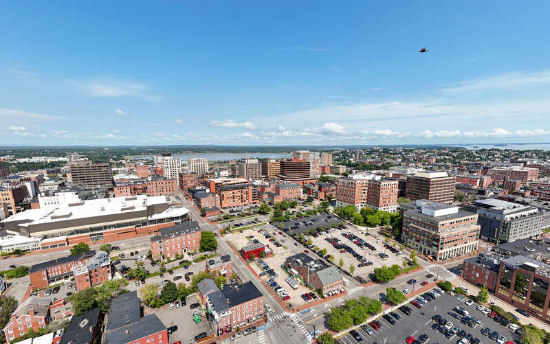 Aerial view of Portland, Maine's skyline