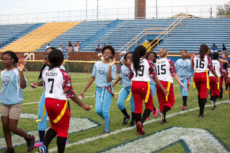 The Powder Puff League is another initiative sponsored by the Police and Recreation Department in conjunction with the Police’s Cops Athletic Program. Teams are coached by NCPD Officers who were former football players in high school and