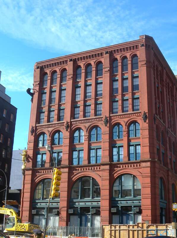 Looking south across Houston at Puck Building on a sunny morning.
