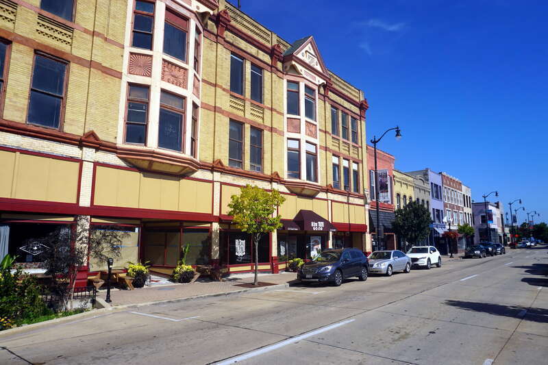 The Historic Sixth Street Business District in Racine, Wisconsin (United States).